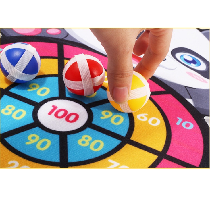 Bảng phi tiêu bóng dính cho bé, bảng ném bóng gai tính điểm hình con vật ngộ nghĩnh