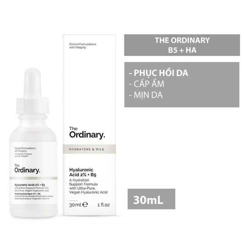 (Chính Hãng) The Ordinary Hyaluronic Acid 2% + B5 , Serum The Ordinary Cấp Ẩm, Phục Hồi Da