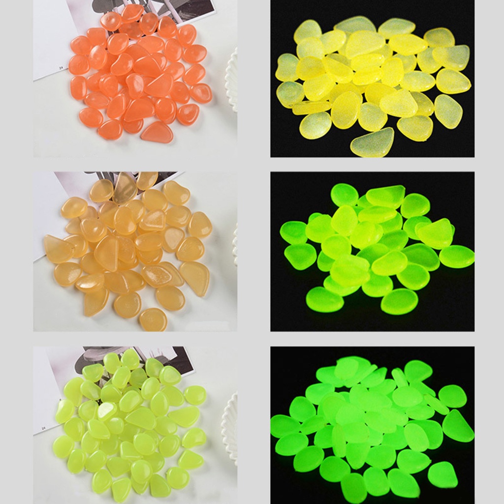 Set 100 Viên Đá Cuội Phát Quang Nhiều Màu Sắc Dùng Trang Trí Bể Cá