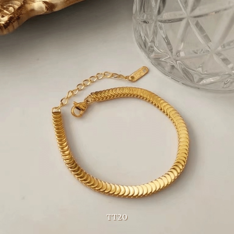 Vòng tay titan không đen gỉ dạng vẩy cá thời trang unisex Annie TT20