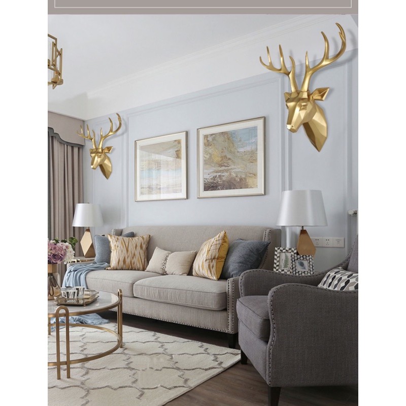 Trang trí treo tường đầu hươu, decor treo tường đầu hươu phong cách bắc âu sang trọng