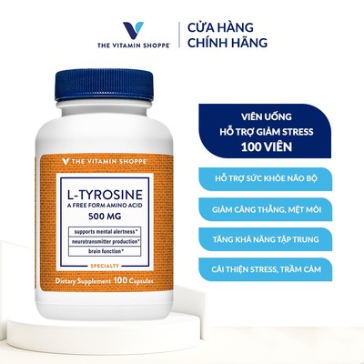 Viên uống hỗ trợ giảm stress THE VITAMIN SHOPPE L-Tyrosine 500 MG 100/300 viên