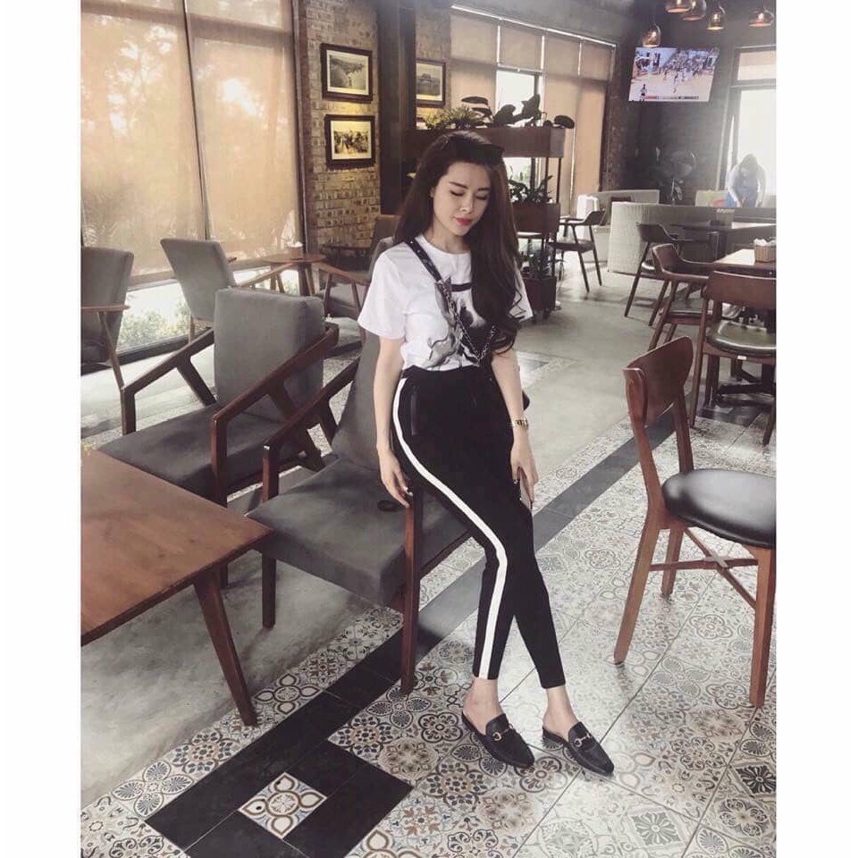 Quần baggy 1 sọc to cá tính chất cotton co dãn hàng đẹp