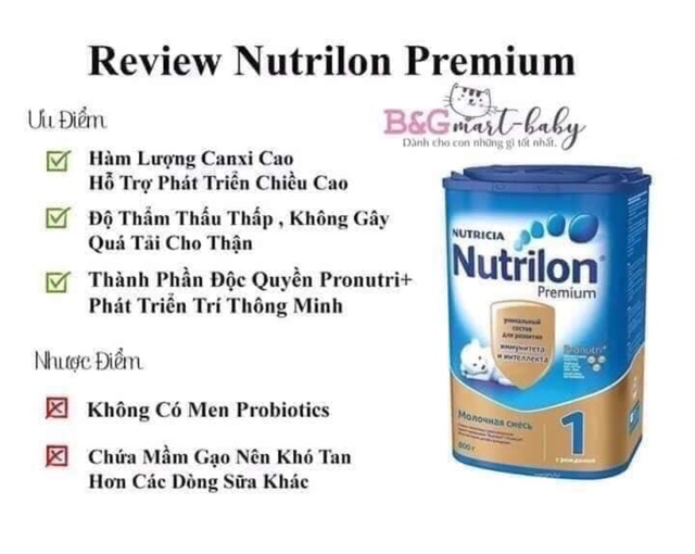 Sữa Nutrilon Premium Nga số 1 2 3 4