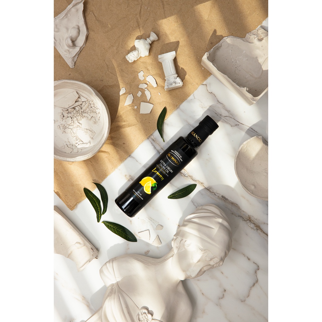 Dầu oliu siêu nguyên chất vị chanh OLYMPIAS chai 250ml