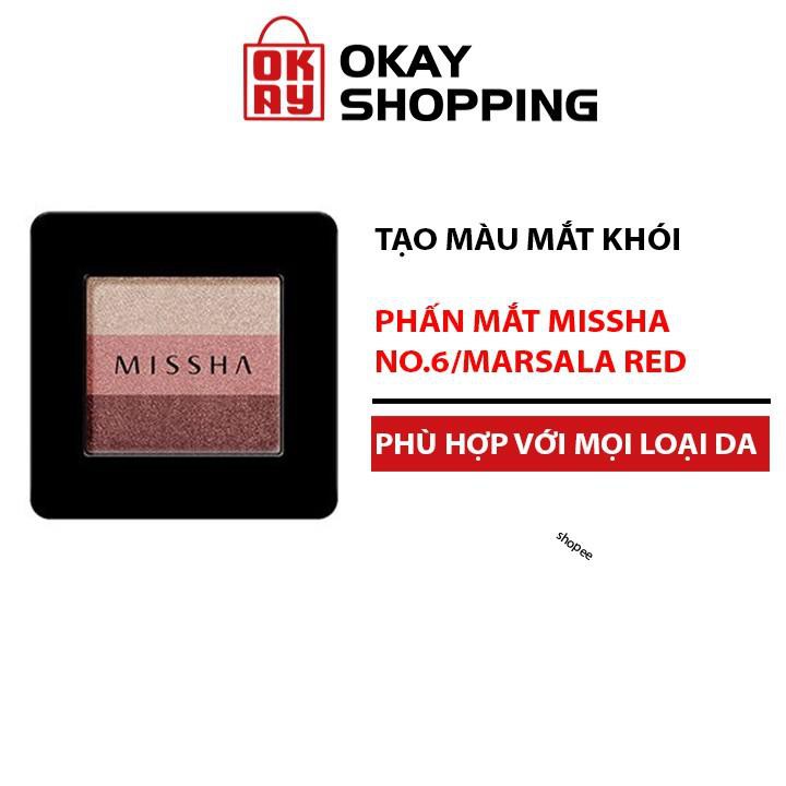 Phấn Mắt 3 màu  Missha Triple Shadow No.6 Marsala Red