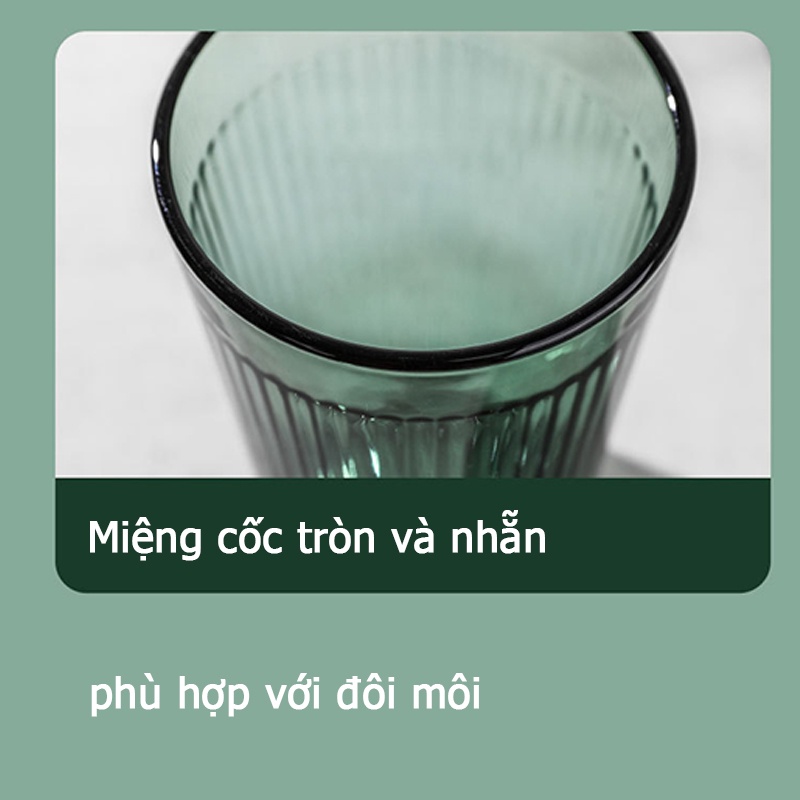 Cốc uống cà phê nước bằng thủy tinh dung tích 350ml/ 400ml có nắp đậy tiện lợi