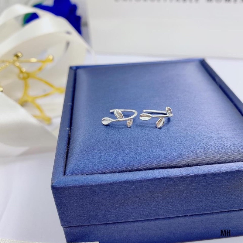 Bông tai lá liễu THJ dạng cài nhỏ xinh -Chuẩn bạc ta