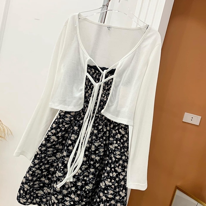 Set Fiona Váy Hoa + Áo Cardigan - Titto Closet