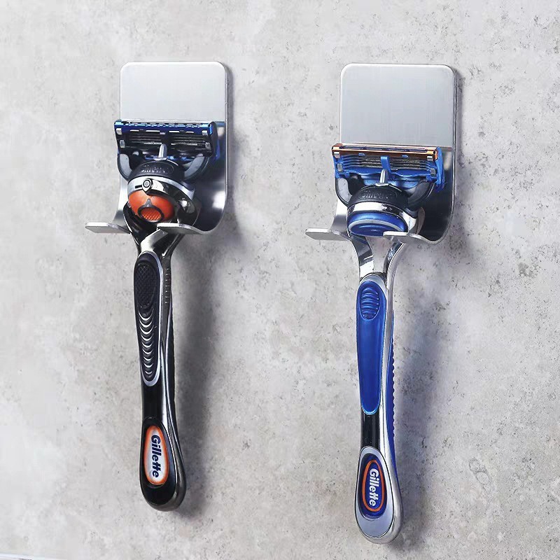 Móc Treo Dao Cạo Râu, Móc Inox Đa Năng Dán Tường Treo Ổ Cắm Điện Chịu Lực Tốt