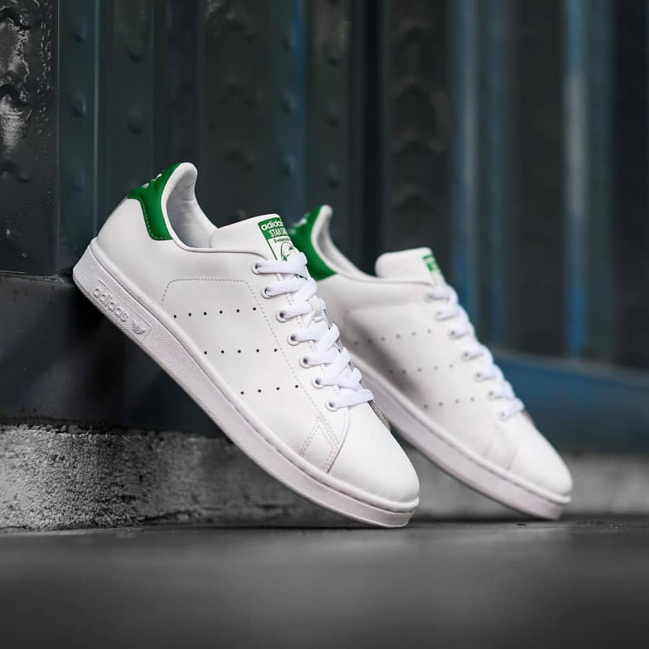 GIÀY VẢI THỂ THAO THỜI TRANG CHO NAM ADIDAS STAN SMITH - MÀU TRẮNG ĐỆM LÓT GÓT GIÀY MÀU XANH LÁ - ADI2HE03002