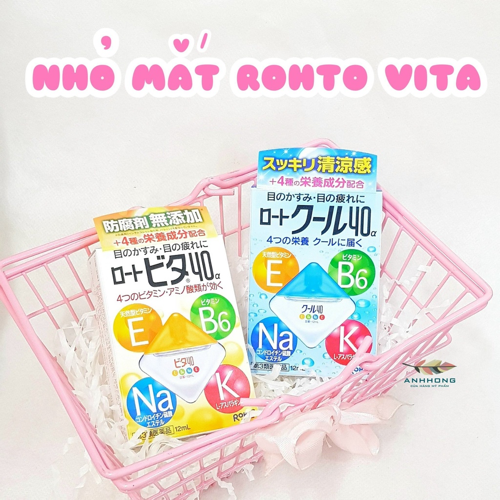 Nhỏ mắt Rohto Vita 40 Nhật Bản bổ sung Vitamin (12ml)