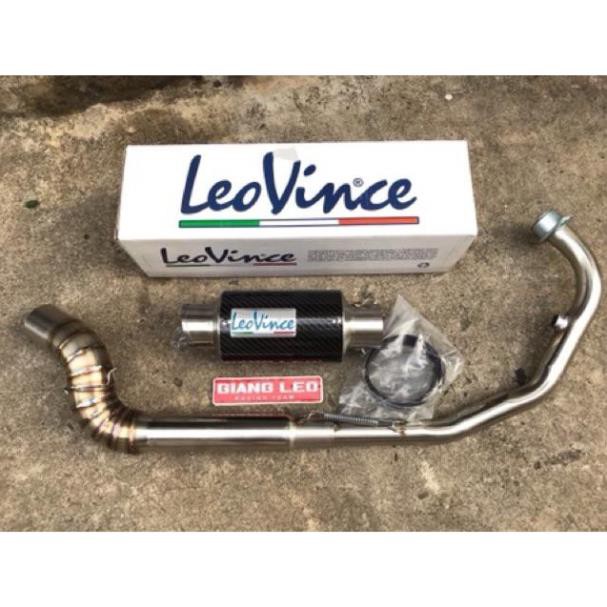 Lon pô leovince bạc ngắn hàng xịn + cổ pô  2 khúc 304 gắn xe winner, satria . sonic, ex 150 " rẻ vô địch "