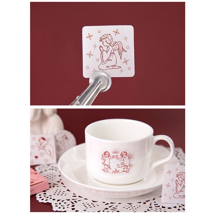 Set 46 Miếng Dán Hình Thần Tình Yêu Sáng Tạo Dùng Để Trang Trí