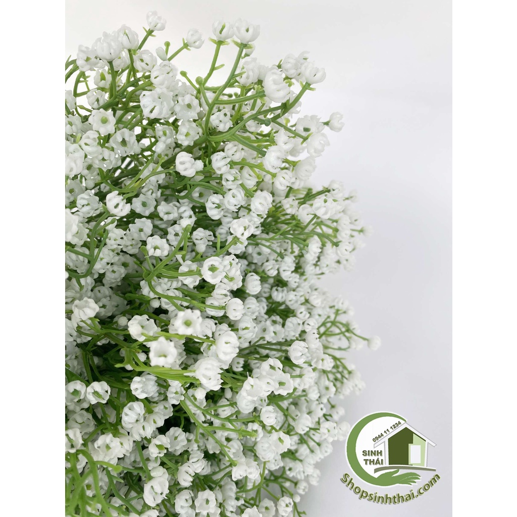 Nhánh hoa bi dài màu trắng 55cm - hoa giả cao cấp - hoa cưới