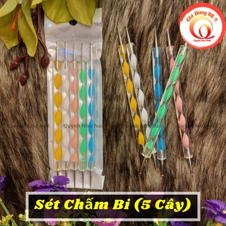 Sét chấm bi 5 cây / bút chấm bi nail
