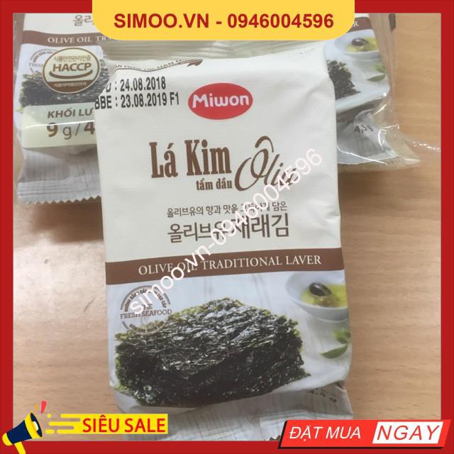 💥 ⚡ SẢN PHẨM CHÍNH HÃNG 💥 ⚡ Lá kim tẩm dầu Oliu Miwon Lốc 2 gói 4.5g dùng ăn liền hoặc cuốn với cơm