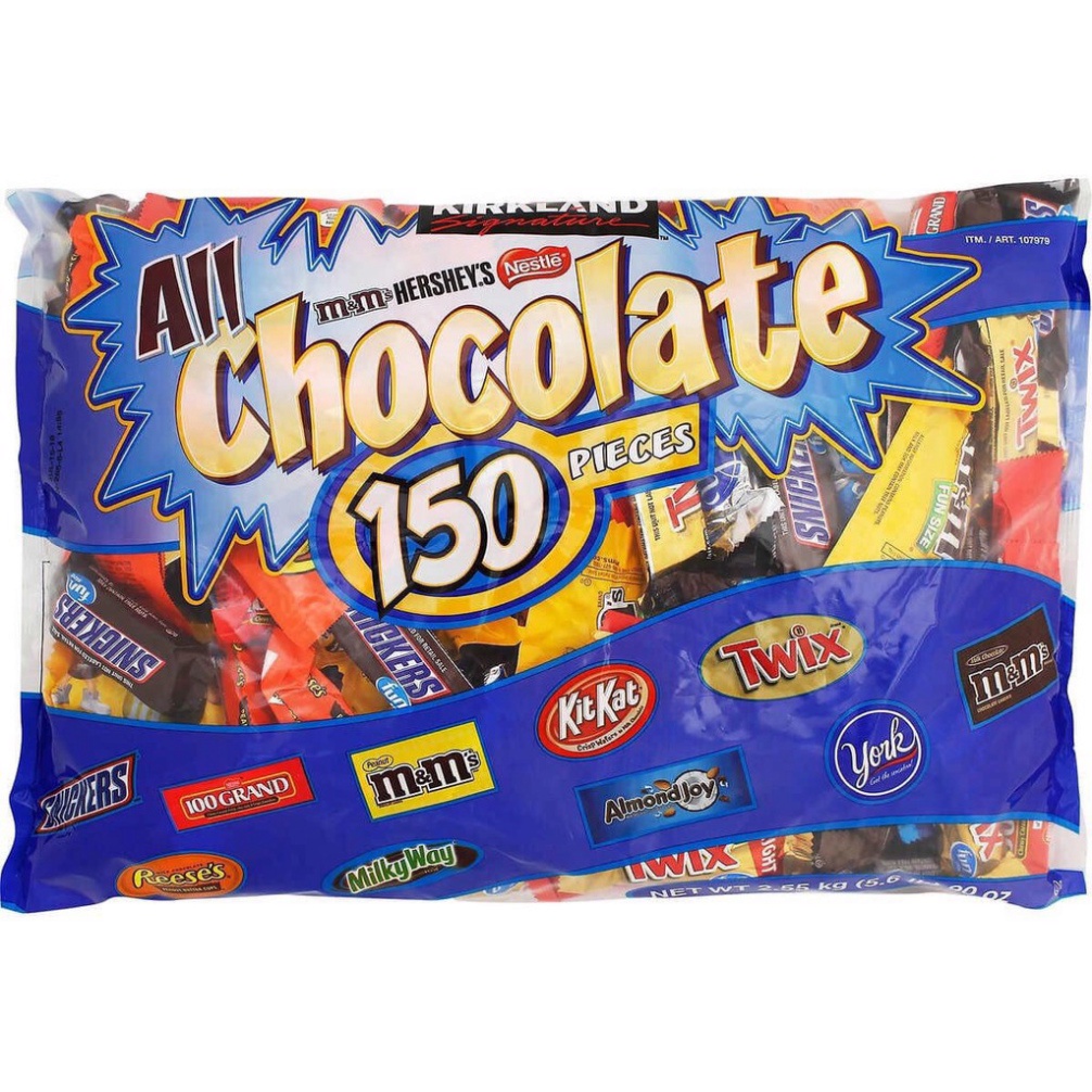 [Hỏa tốc TPHCM INBOX] Kẹo Socola tổng hợp All Chocolate 150 Pieces 2.55kg của Mỹ