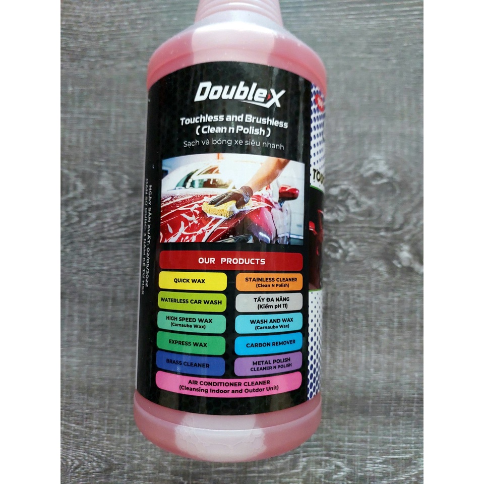 Nước rửa và dưỡng bóng xe cao cấp DoubleX (ko cần chạm khi rửa - thể tích 1 lít)