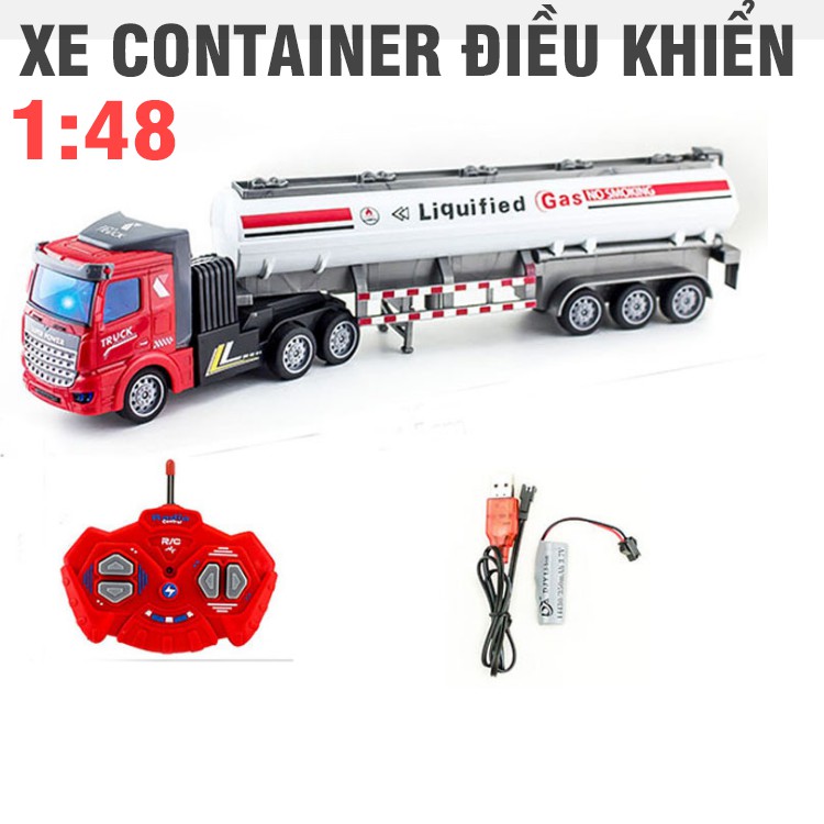 Đồ chơi xe điều khiển từ xa mô hình xe container đầu kéo tỉ lệ 1:48