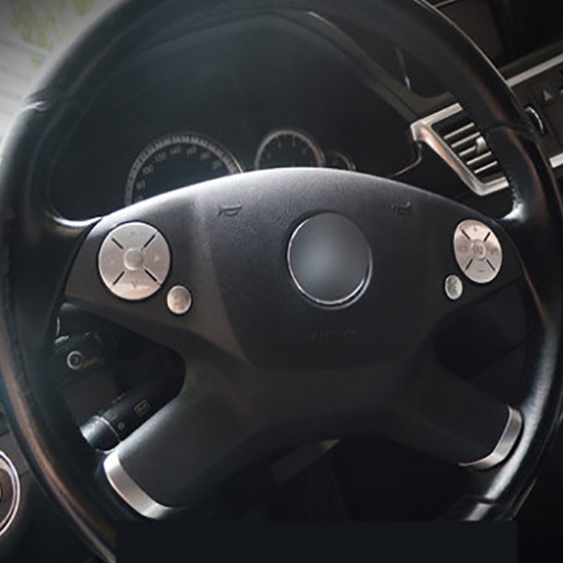 Miếng dán trang trí công tắc vô lăng xe hơi cho Mercedes Benz C E S Class W204 W212 W221 Glk X204 C200 C250