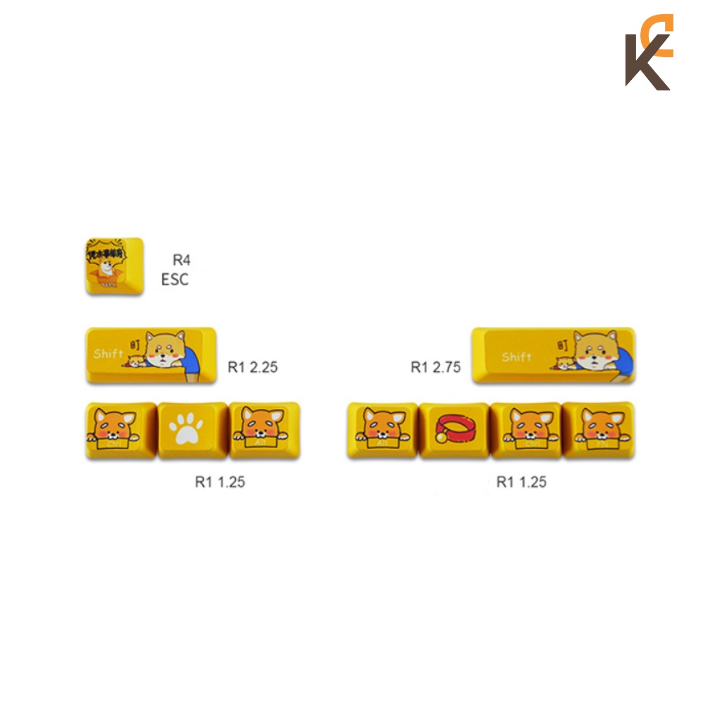 Keycap lẻ PBT mario, Pacman, Doraemon, Corgi cho bàn phím cơ - OEM profile