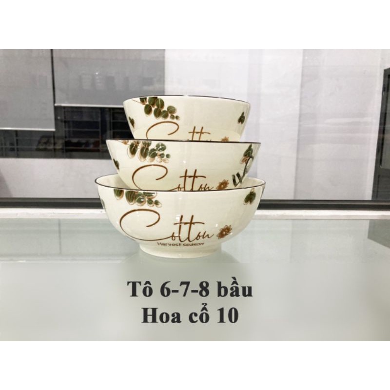 Tô chén dĩa sứ hoa