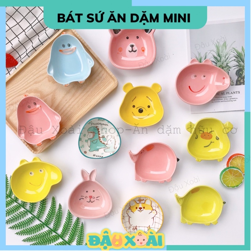Bát sứ ăn dặm hình thú ngộ nghĩnh size nhỏ cho bé ADKN