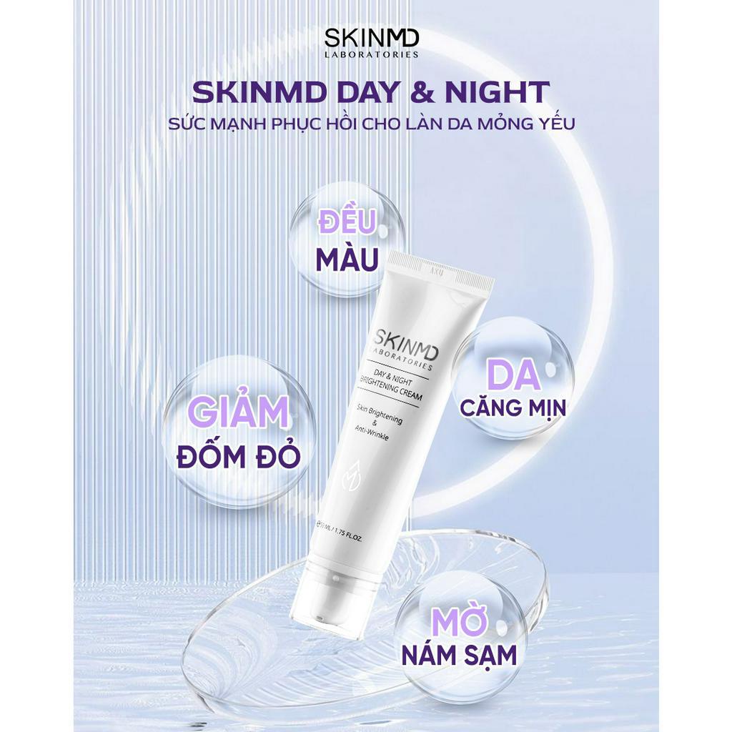 Bộ đôi mờ nám đốm, ngăn ngừa sắc tố đậm melanin và dưỡng da sáng đều màu Skinmd cream 15ml + brightening