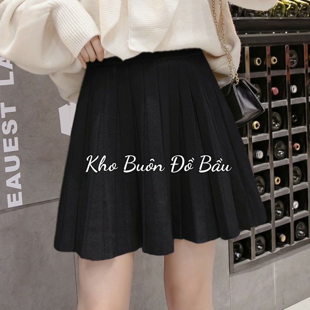 Chân Váy Bầu ngắn xếp ly siêu xinh có chun chỉnh CV03