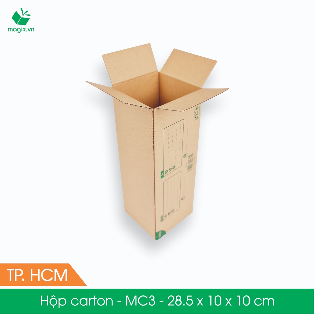 MC3 - 28.5x10.5x10 cm - 100 Thùng hộp carton + tặng 50 decal HÀNG DỄ VỠ