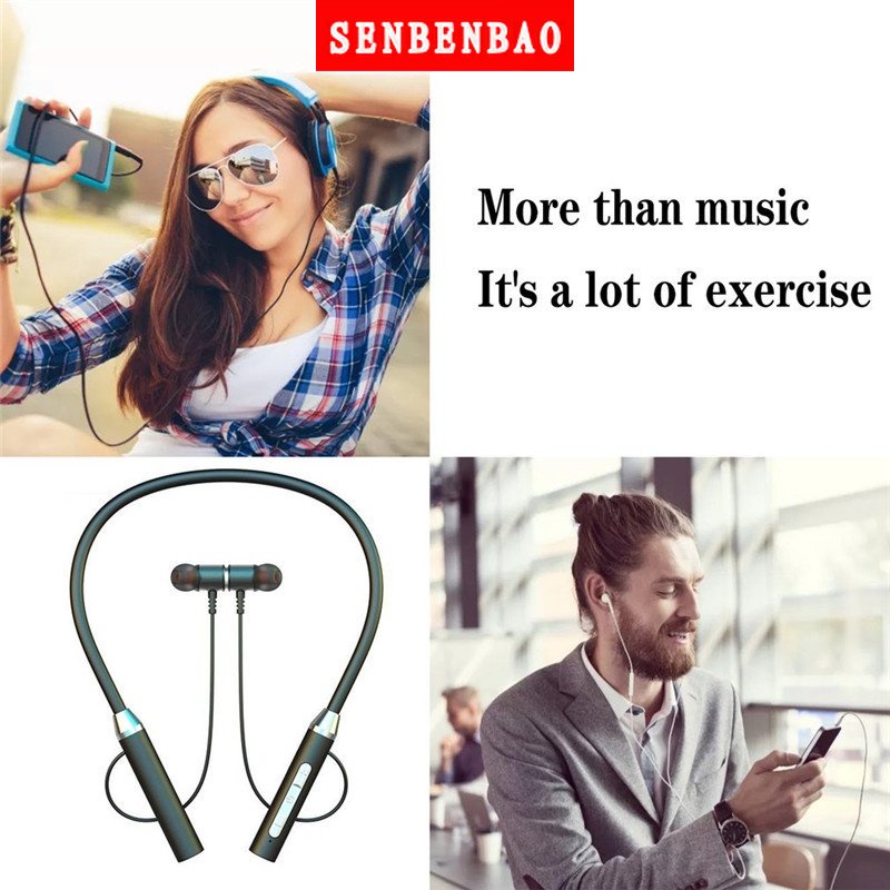 Tai Nghe Bluetooth 5.0 Không Dây Đeo Cổ Thể Thao SENBENBAO BT63 TWS