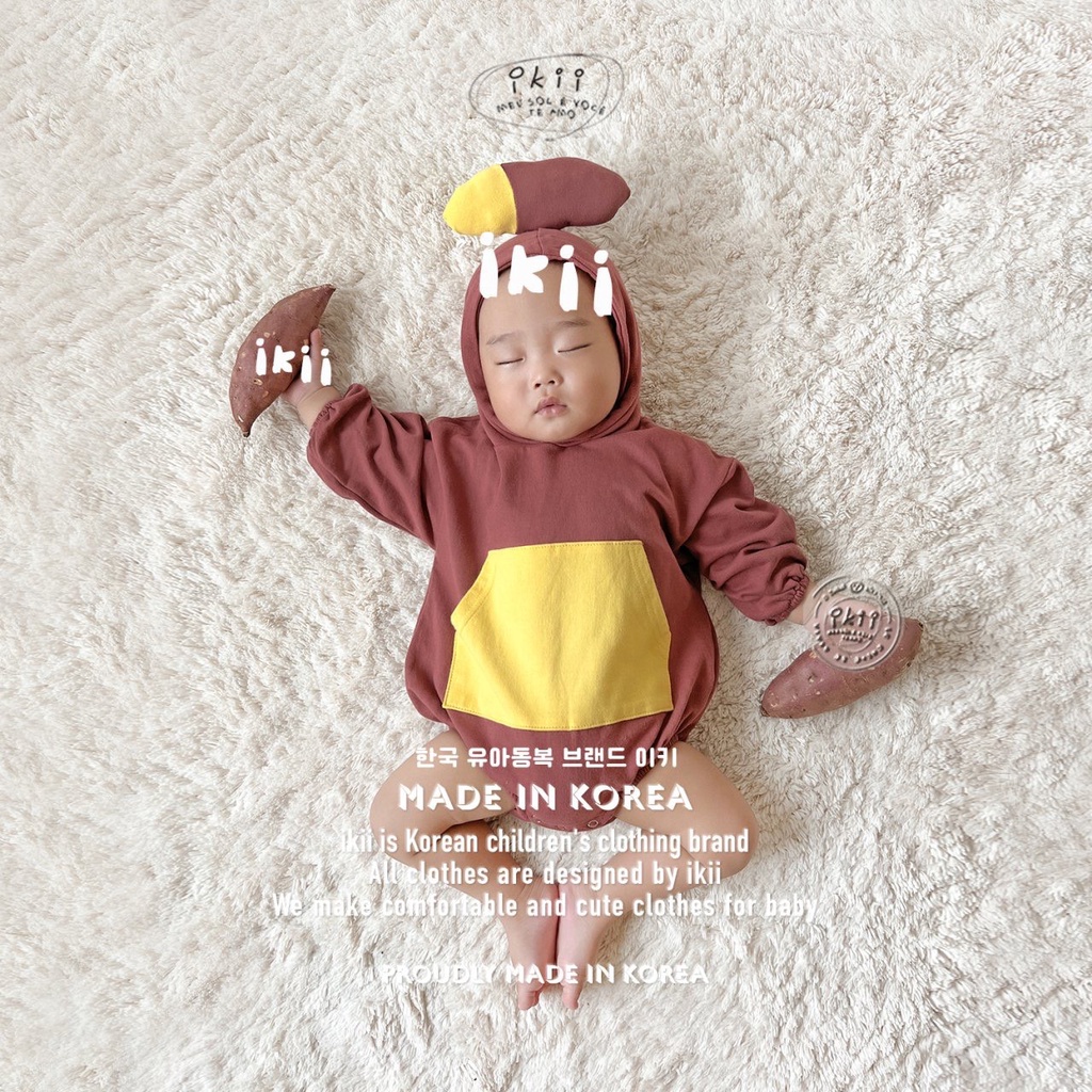Bộ quần áo cho bé trai bé gái hình củ khoai lang ngộ nghĩnh Hàn Quốc