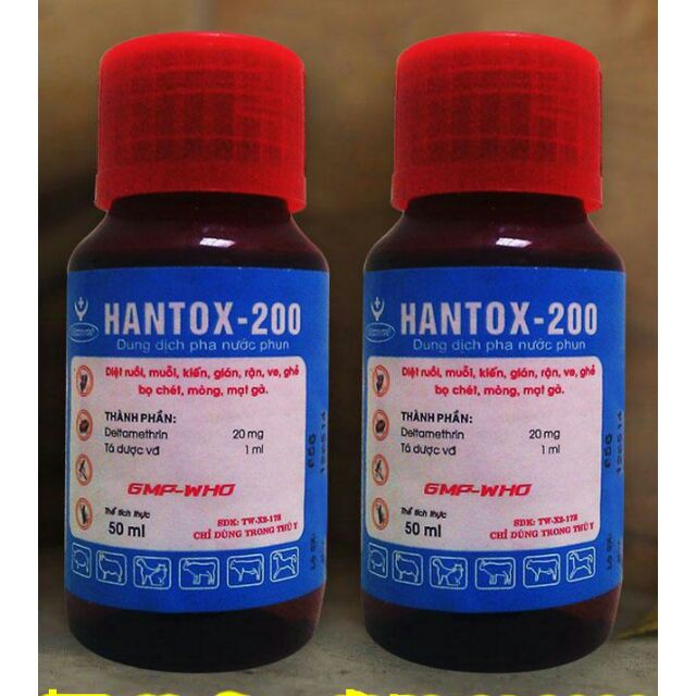 Hantoc 200 (50ml)-Thuốc diệt côn trùng,ruồi nhặng,bọ chét,bọ nhảy,ve rận chó mèo