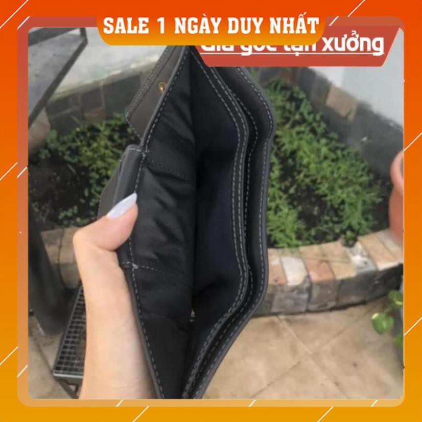 Ví da bò nam cao cấp💖FREESHIP💖Ví đứng Nam Da Bò Gấp 3 - Chất Lượng - Tặng Hộp Đựng