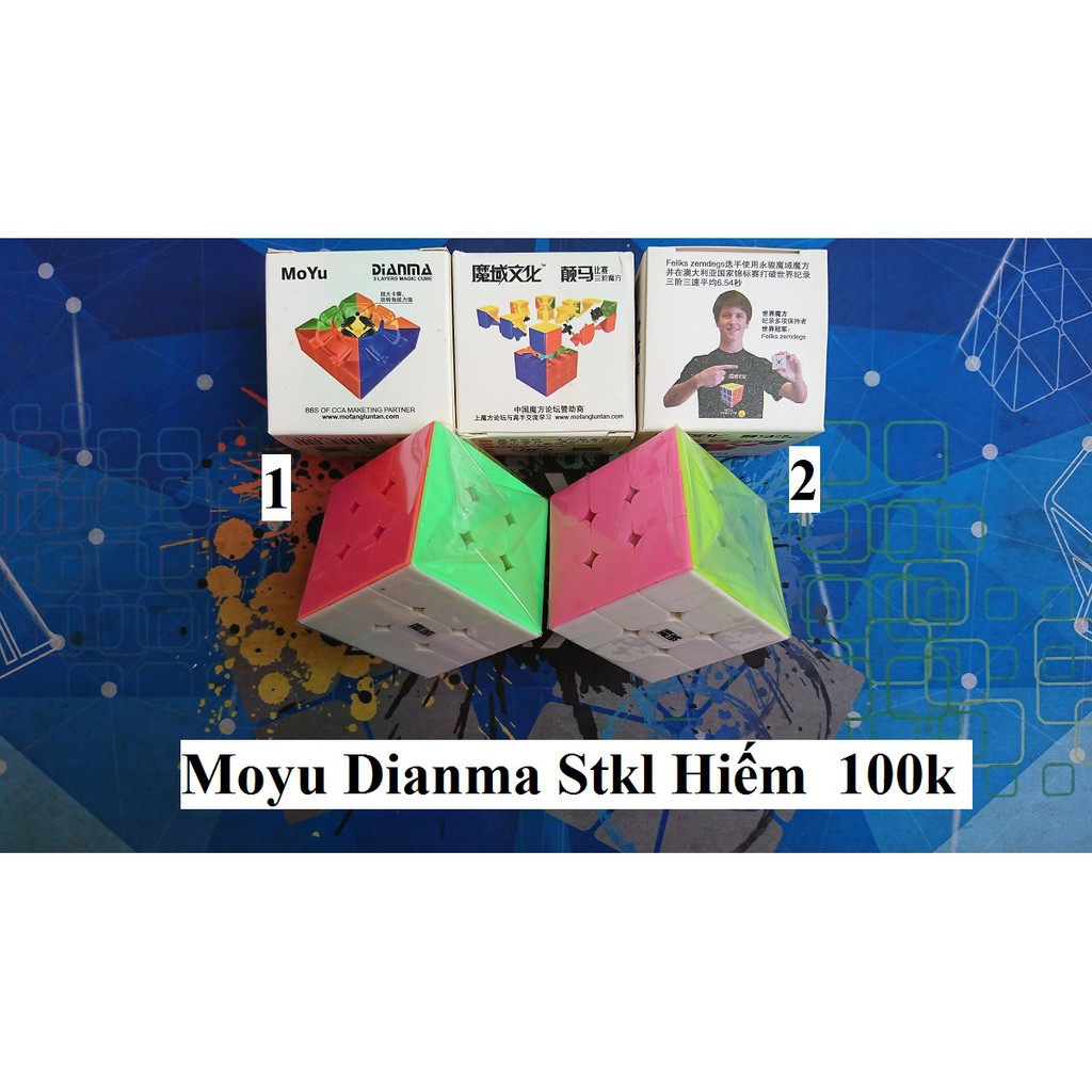 Rubik 3x3x3. Moyu Dianma Stickerless Rất Hiếm