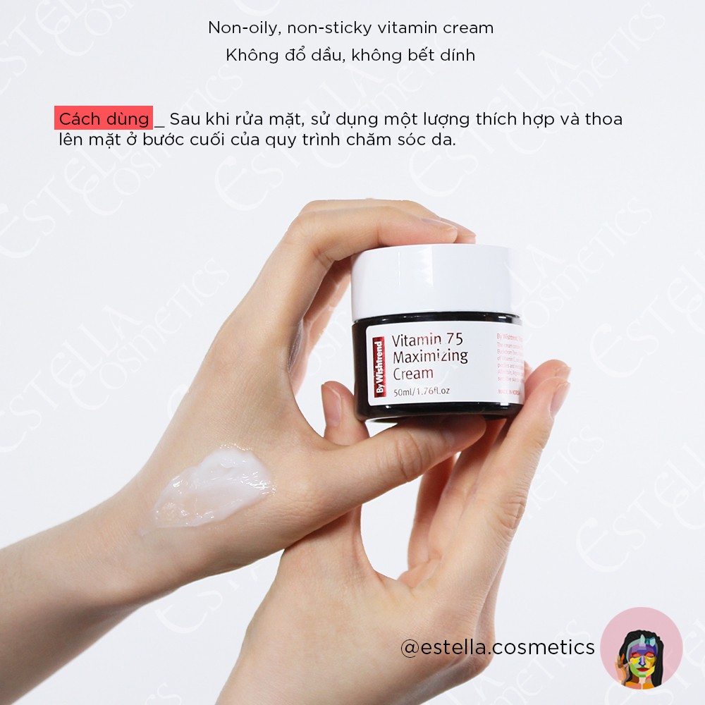 Kem Dưỡng Sáng Và Chống Lão Hoá By Wishtrend Vitamin 75 Maximizing Cream 50ml