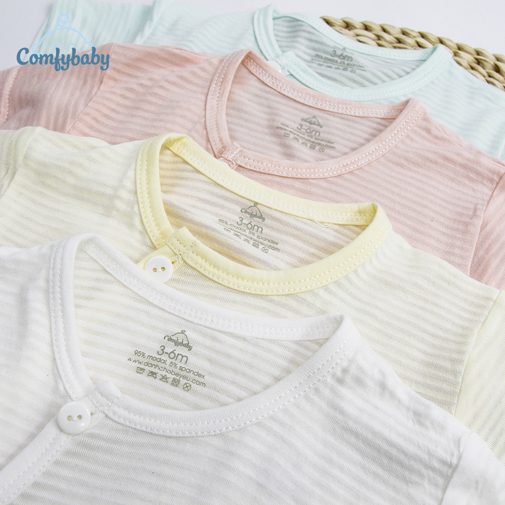 Bộ quần áo mùa hè cho bé chất liệu 100% cotton lụa Comfybaby siêu nhẹ, thoáng mát size 3-12 tháng Mozio store