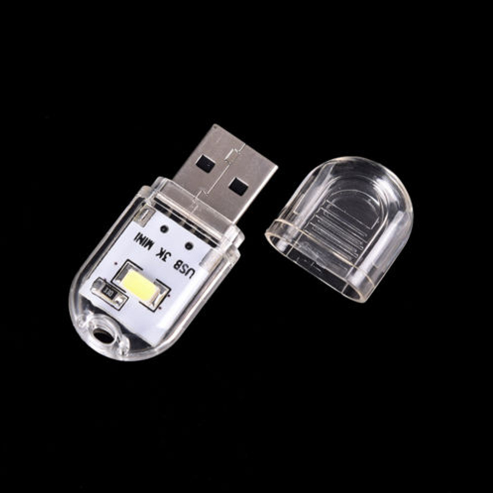 Đèn LED đọc sách đầu cắm USB vỏ nhựa trong suốt nhiều màu sắc tiện dụng