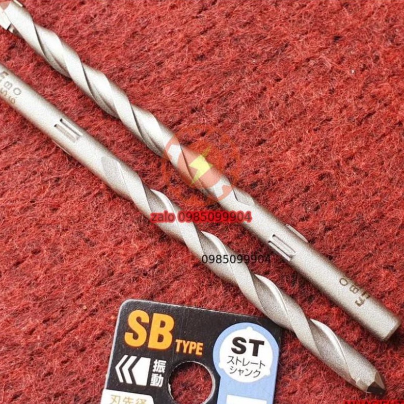 Mũi khoan khoan đá, bê tông, tường gạch Unika chân tròn mã SB chế độ máy khoan có búa đầu kẹp 3 4 5 6 7 8 mm