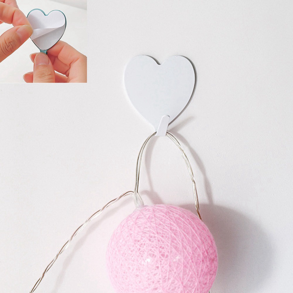 Epoch Set 1 / 5 Móc Treo Đồ Dán Tường Hình Trái Tim Dễ Thương