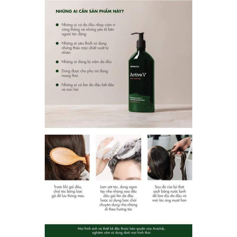 DẦU GỘI GIẢM RỤNG TÓC AROMATICA ROSEMARY ACTIVE