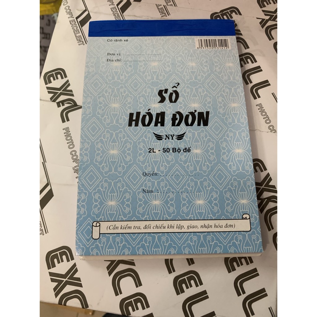 Hóa đơn 2 Liên NY 13x19cm 50 bộ = 100 tờ có đế lót chống lem