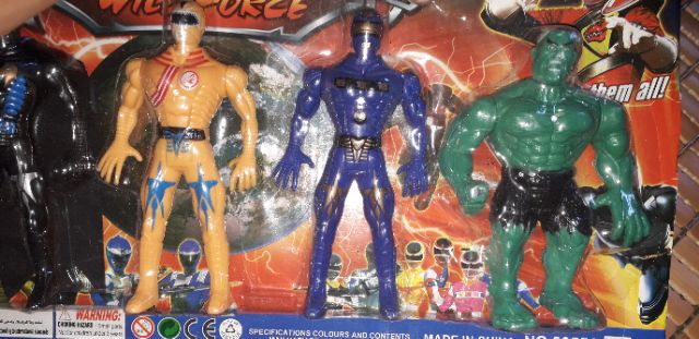 Sét 5 mô hình siêu Anh hùng bằng nhựa cao 15cm có đèn Led rất đẹp