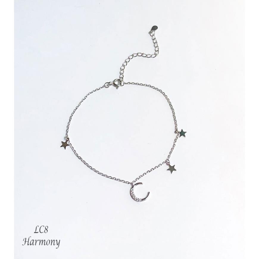 Vòng chân, lắc chân Moon Star đính mặt trăng ngôi sao xinh xắn LC8 | Bạc 925 cao cấp xi kim| TRANG SỨC BẠC HARMONY