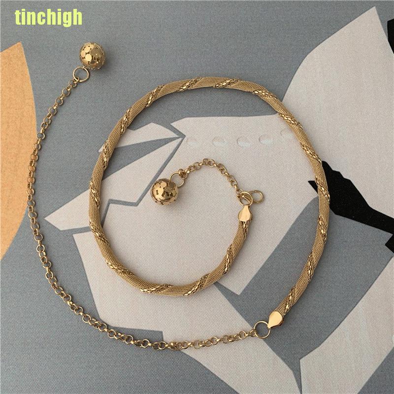 Thắt Lưng Dây Xích Kim Loại Thời Trang Cho Nữ