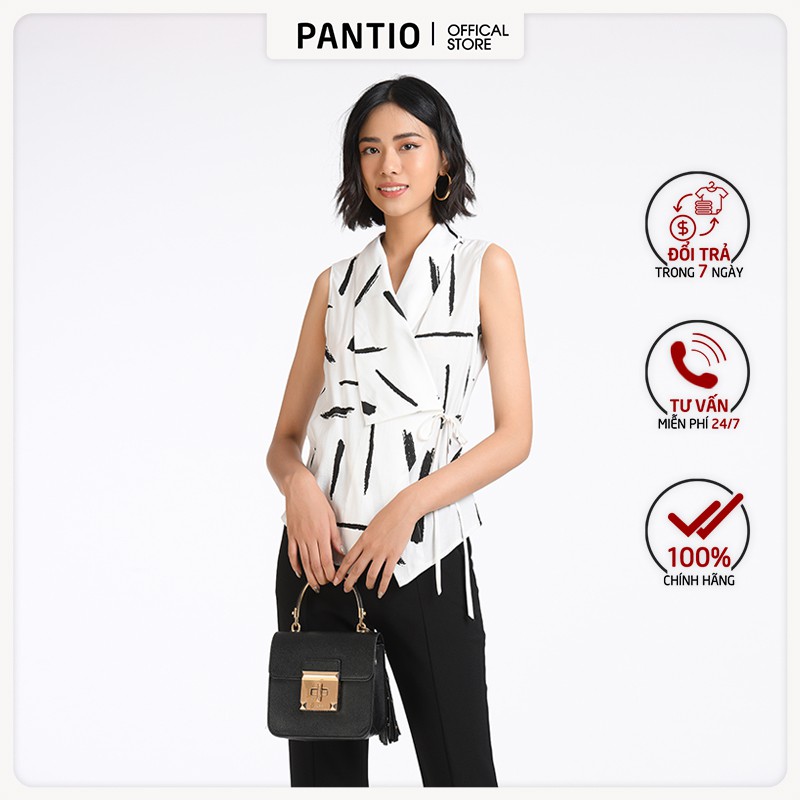 Áo sơ mi nữ không tay nơ nhỏ ở eo FAK51031 - PANTIO