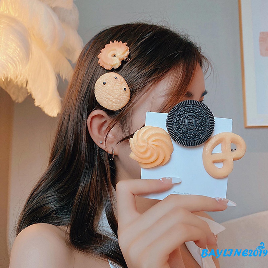 Dây buộc tóc co giãn hình bánh quy hoạt hình phong cách cho bé gái
