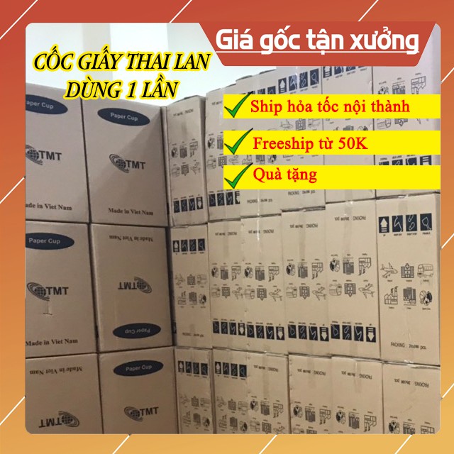 [Hàng Thái] Set 100 Cốc Giấy Dùng 1 Lần Vệ Sinh Giá Rẻ Cho Tiệc Party Văn Phòng Công Sở An Toàn Made in Thai Lan