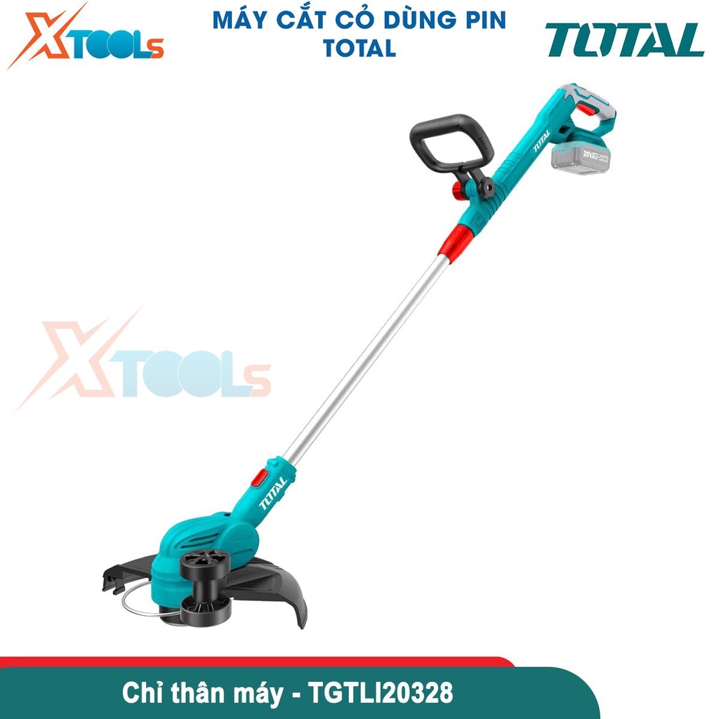 Máy cắt cỏ dùng pin TOTAL đường kính cắt 300mm, cắt bằng dây cước xoắn 1.6mm, chiều dài dây cước 5m
